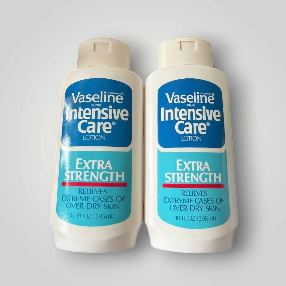Vaseline Intensive Care Lotion 80s 90s Vintage Extra Strength 10oz Set of 2 Prop